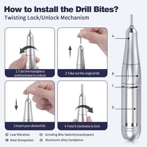 Acumulador de 45000 RPM Modelo V2 para Pulidora de Uñas, Desbaste Profesional, Amoladora Eléctrica Portátil, Nuevo Producto Transfronterizo - Product Image 5