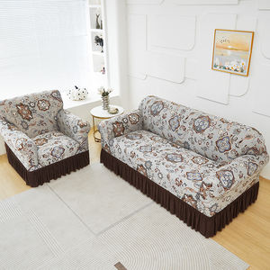 Novedad 2026 Funda <span class=keywords><strong>de</strong></span> Sofá con Faldón Floral Universal Multifuncional para Sala <span class=keywords><strong>de</strong></span> Estar a Prueba <span class=keywords><strong>de</strong></span> Polvo y Antideslizante - Product Image 2