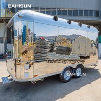 Seahisun Remorque de Restauration Mobile en Acier Inoxydable 304, Anti-Rouille, Grande Capacité, pour Fast-Food et Confiserie, avec Cuisine Complète, à Vendre