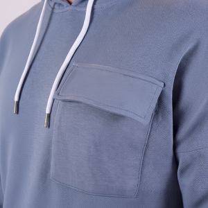Chándal de algodón 100% Atlético informal para hombre, chándal con capucha y bolsillos, chándales cálidos para correr de 2 piezas - Product Image 1