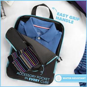 Juego de 6 Cubos de Compresión para Ahorrar Espacio en Viajes, con Asa de Fácil Agarre y Bolsillo para Accesorios - Product Image 2