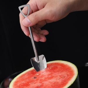 Cuchara de postre de acero inoxidable 304 con forma creativa de pala para servir helado, pastel y fruta - Product Image 4