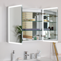 Meuble-lavabo à double porte étanche pour salle de bain, toilettes d'hôtel, miroir intelligent à led pour salle de bain