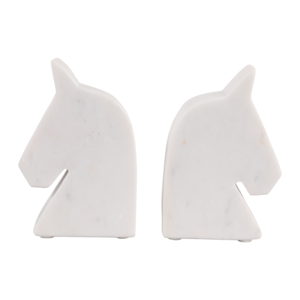 Fermalibri a Forma di Testa di Cavallo in Marmo, Decorazione Moderna per Scrivania e Libreria - Product Image 1