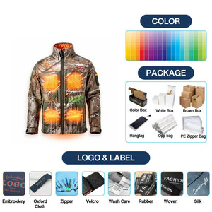 Mydays Açık Hava Özel Dayanıklı Erkek Çoklu Bedenler Kamuflajlı USB Şarjlı Elektrikli Isıtmalı Yüksek Boyunlu Avcılık Ceketi - Product Image 3