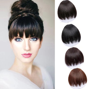 LH27 Peluca de Cabello Humano con Flequillo, Clip para Fijar, Negro Natural, Flequillo Corto para Mujer, Estilo Anime, Flequillo Sin Costuras - Product Image 5
