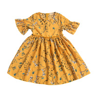 Vestidos de Verano Sexys de Algodón Floral Transpirable para Niñas Pequeñas