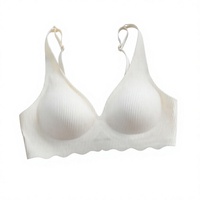 En stock Soutiens-gorge sexy pour femmes à décolleté plongeant en V, respirants, sans armatures, avec bandes en caoutchouc souple sans couture et maintien doux
