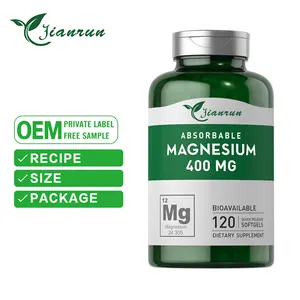 Private Label Magnesium 400mg Softgels Magnesium Oxide Supplement Magnesium Capsules GEL Softgel