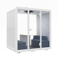 Cabine de réunion flexible insonorisée, cabines de travail insonorisées, installation facile, cabine acoustique de bureau mobile insonorisée