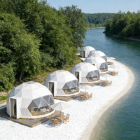 Dôme géodésique de luxe 8m en acier pour glamping, événements extérieurs et hôtel, avec poêle - Modèle 2026