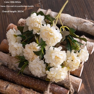 Bouquet de petites fleurs artificielles de chrysanthème pour décoration intérieure, mariage, plantes murales, fleurs artificielles injectées - Product Image 6