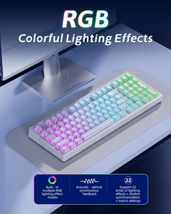 Clavier mécanique pliable Zornher ZH980 blanc avec switches <span class=keywords><strong>Gateron</strong></span>, rétroéclairage RGB pour le gaming e-sport et l'utilisation au bureau - Product Image 4