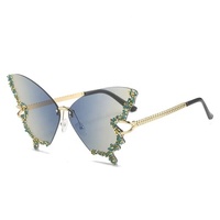 Lunettes de soleil papillon 2023 Mode Métal Unisexe Rue Populaire Lunettes de soleil diamant