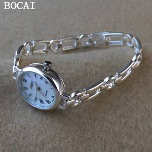 BOCAI 新しい本物の S925 シルバージュエリー女性用腕時計ファッショナブルでシンプルで寛大な女性用新しいスタイルの腕時計ブレスレット - Product Image 2