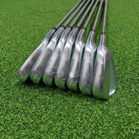 Ensemble de fers de golf forgés avec logo personnalisé, clubs unisexes pour droitiers, poignées en caoutchouc imperméables avec housses de tête de style mallet