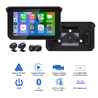 Carabc kamera sepeda motor tanpa kabel, layar navigasi GPS dengan kamera dasbor tahan air 5 inci IPX7 display otomatis untuk moto Android