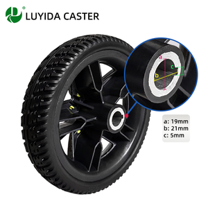 Hochwertige Rollen 8,3 Zoll <span class=keywords><strong>PU</strong></span>-Schaum rad Ältere Pendel räder Rollstuhl räder Keilnut rolle - Product Image 4