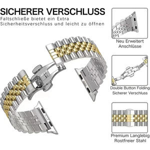 Correa de Acero Inoxidable para Apple Watch, Correa de Metal de 46 mm y 42 mm para <span class=keywords><strong>iWatch</strong></span> Series 11, 10, 9 y 8 - Product Image 3