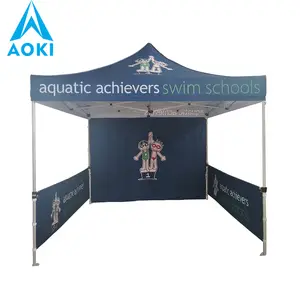 Winkel 10x10ft Vouwen Handel Show Luifel Tent Frame Met Custom Gedrukt Tent Top Plus 1 Back Volledige Muur En 2 half Kant