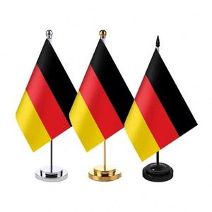 High Quality Custom Digital Printed Polyester Outdoor Use Durable Desk Top Decoration Stain <b>Table</b> Pennant Flags Metal Flagpole - Product Image 1