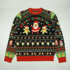 2022 оригинальный логотип OEM вязаный смешной мужской Рождественский свитер на заказ