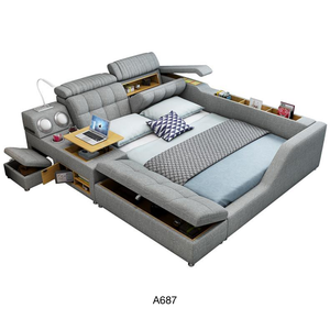 Muebles de Dormitorio, Cama King Size Multifuncional con Almacenamiento, Diseño Antiguo de Madera - Product Image 6