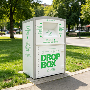 Outdoor Rectangular Standing Pressing Type Eco-Friendly Galvanized Steel Metal Clothing <strong>Donation</strong> Recycling Storage <strong>Bucket</strong> - Product Image 6
