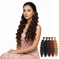 Cheveux en vrac Deep Wave de 32 pouces, 100g, lisses et soyeux, pour tresses au crochet, couleur personnalisée, pour toutes les occasions
