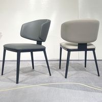 Ensemble de chaises de salle à manger minimalistes de style italien, structure en métal, design sans accoudoirs, pour usage en restaurant, chaise moderne