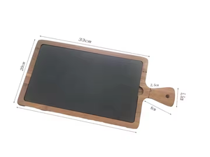 Platos de madera personalizados para carne, Bandejas para servir para cocina, bandejas de madera de acacia con pizarra para fruta, charcutería, queso - Product Image 2