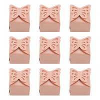 Boîte à bonbons créative en forme de papillon, fond carré ajouré, avec emballage en papier nacré pour célébrations de mariage et collations