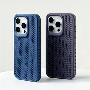 Funda Magnética Refrigerante para Teléfono, 6 Colores Opcionales, Compatible con 16 <span class=keywords><strong>Pro</strong></span> <span class=keywords><strong>Max</strong></span>, <span class=keywords><strong>14</strong></span>, 15 Plus, <span class=keywords><strong>13</strong></span>, 12 <span class=keywords><strong>Pro</strong></span>, Transpirable, con Carga Inalámbrica <span class=keywords><strong>y</strong></span> Protección Trasera - Product Image 3