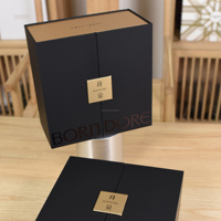 Boîte rigide à double porte personnalisée avec fermeture magnétique pour soins de la peau et vernis à ongles, logo or/argent fait main