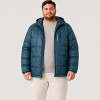Chaqueta Acolchada de Plumón para Hombre, con Capucha, Cierre Completo, Bolsillos con Cordones, para Invierno, Tallas Grandes y Extra Grandes, 6XL 7XL
