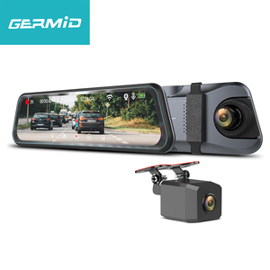 GERMID 2K moniteur à miroir haute résolution de 9.66 pouces avec caméra de tableau de bord à double objectif enregistre avant 2160p et arrière 1080p - Product Image 1