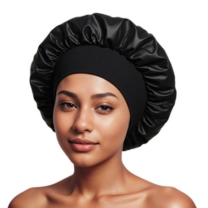 Bonnet de nuit en mousse de polyester respirant à large bord et haute élasticité, extensible, pour le soin des cheveux en salon, pour femmes adultes, protection capillaire - Product Image 2