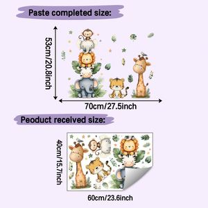 Autocollants muraux écologiques en PVC, petits animaux de dessin animé, feuilles de plantes vertes, décoration de la maison, autocollants adhésifs, vente en gros - Product Image 6