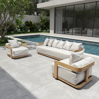 Ensemble de canapés de jardin en aluminium moderne TG pour villa, hôtel, terrasse, bord de piscine, extérieur