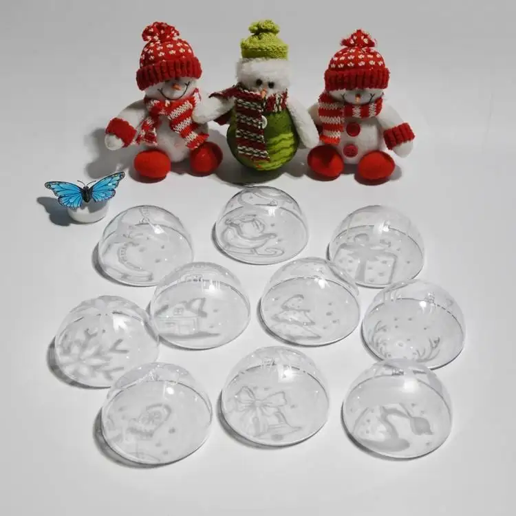 カスタマイズされた製品可分中空透明クリスマス二部プラスチックボール