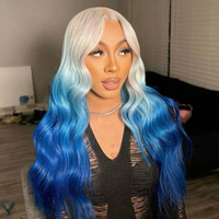 Extensions de cheveux humains ondulés blonds rose vif avec frontal en dentelle 13x4, couleur jaune 15A, ensemble de mèches 100% cheveux vierges Remy