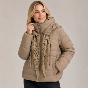 Chaqueta de Plumón Ligera para Mujer, Portátil, Resistente al Agua, con Capucha, Chaqueta Larga Acolchada, Abrigo de Primavera para Viajar - Product Image 1