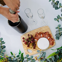 Seau à glace pour vin et boissons en acier inoxydable, refroidisseur à champagne, accessoires de vin parfaits, 750 ml, seau à glace pour une seule bouteille