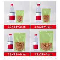 Sacs en Mylar transparents avec fermeture éclair, personnalisables, un côté transparent, dos rose, pour le stockage des aliments, sacs debout avec fermeture éclair