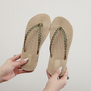 Studenti estivi in <span class=keywords><strong>paglia</strong></span> <span class=keywords><strong>infradito</strong></span> moda per <span class=keywords><strong>ciabatte</strong></span> ragazze sandali Casual per le vacanze al mare scarpe da spiaggia - Product Image 3