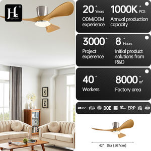 Ventilateur de plafond de restaurant rétro nordique, design moderne avec lumière, fonctionnement silencieux, pales en bois massif, télécommande LED Bldc - Product Image 4