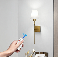 Applique murale industrielle rétro américaine, applique murale en tissu rechargeable sans fil pour chambre à coucher, chevet, couloir