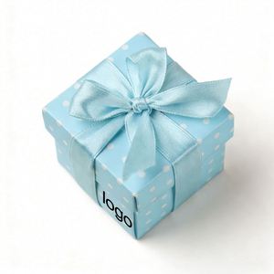Factory Direct Customizable Free Design Polka Dot Paper <b>Gift</b> <b>Box</b> With Ribbon Bow Ideal for Jewelry & <b>Small</b> <b>Gift</b> Packaging - Product Image 2