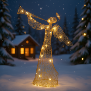 Guirlande lumineuse de Noël 4 pieds 30V 3.6W 130 LED blanc chaud, fil de cuir enroulé, coton saupoudré, personnalisable - Product Image 2