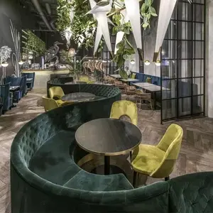 Lebih DESAIN Hotel proyek mebel kafe Bar Hamburger toko beludru KTV klub restoran pembagi tempat duduk Sofa
